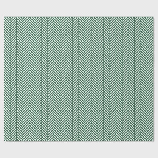 Papier Cadeau Herringbone vert et blanc (Plat)
