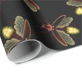 Papier Cadeau Heure de la nuit avec les lucioles brillantes (Coin rond)