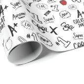 Papier Cadeau Heure de l'école (Coin rond)