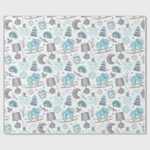 Papier Cadeau Heure du coucher pour bébé garçon (Plat)