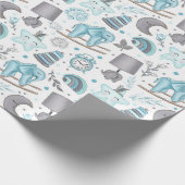 Papier Cadeau Heure du coucher pour bébé garçon (Coin)