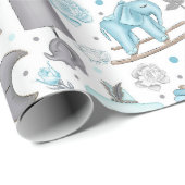 Papier Cadeau Heure du coucher pour bébé garçon (Coin rond)