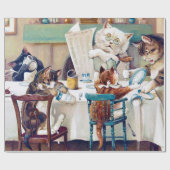 Papier Cadeau Heure du petit-déjeuner de chat, Louis Wain (Plat)