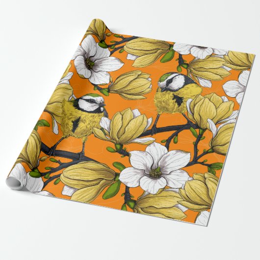 Papier Cadeau Heure du printemps en jaune (Déroulé)