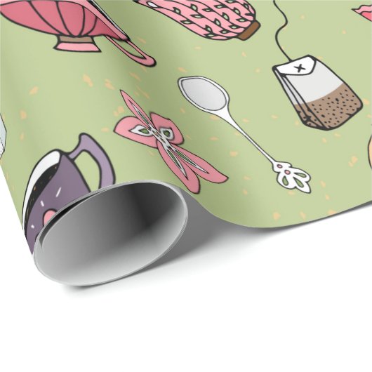 Papier Cadeau Heure du thé (Coin rond)