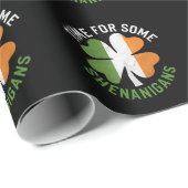 Papier Cadeau Heure pour certains Shenanigans Clover St Patrick' (Coin rond)