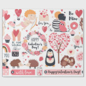 Papier Cadeau Heureuse Sainte-Valentin (Plat)