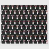 Papier Cadeau Heureuse Sainte-Valentin Carlin mignon et coeur ro (Plat)