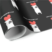 Papier Cadeau Heureuse Sainte-Valentin Carlin mignon et coeur ro (Coin rond)