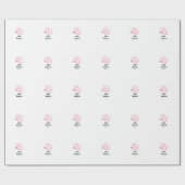 Papier Cadeau Heureuse Sainte-Valentin de coeur rose "XOXO" (Plat)