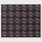 Papier Cadeau Heureuse Sainte-Valentin Élégant Script Coeurs ros (Plat)