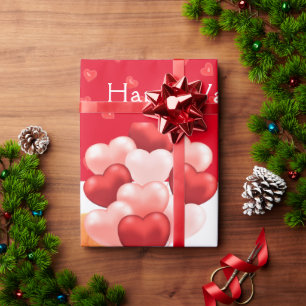 Papier Cadeau Heureuse Sainte-Valentin mignon Ours Teddy