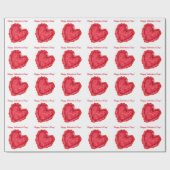 Papier Cadeau Heureuse Sainte-Valentin Red Heart (Plat)