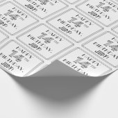 Papier Cadeau HEUREUX 14E ANNIVERSAIRE ; Style Art Déco ; Nom pe (Coin)