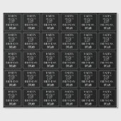 Papier Cadeau HEUREUX 19E ANNIVERSAIRE ; Style Art Déco avec/ No (Plat)