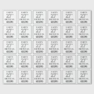 Papier Cadeau HEUREUX 27E ANNIVERSAIRE ; Style Art Déco ; Nom pe