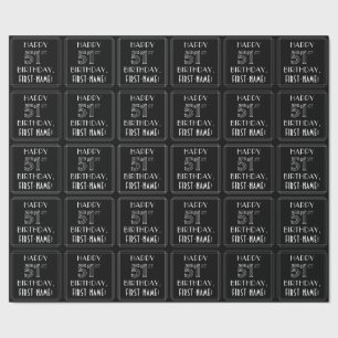 Papier Cadeau HEUREUX 51E ANNIVERSAIRE ; Style Art Déco avec/ No