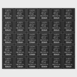 Papier Cadeau HEUREUX 62E ANNIVERSAIRE ; Style Art Déco avec/ No