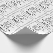 Papier Cadeau HEUREUX 82E ANNIVERSAIRE ; Style Art Déco ; Nom pe (Coin)