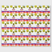 Papier Cadeau heureux, abeille 2 la meilleure maman (Plat)