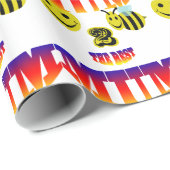 Papier Cadeau heureux, abeille 2 la meilleure maman (Coin rond)