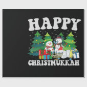 Papier Cadeau Heureux Chrismukkah Funny Hanoukka cadeau de Noël (Plat)