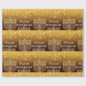Papier Cadeau Heureux Hanoukka Menorah (Plat)