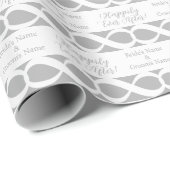 Papier Cadeau Heureux Jamais Après ! Argent de mariée et de cham (Coin rond)