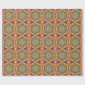 Papier Cadeau Hex Mandala orange et bleu (Plat)