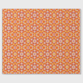 Papier Cadeau Hex Mandala orange violet blanc (Plat)