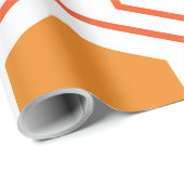 Papier Cadeau Hexagon abstract geometrical pattern en orange et (Coin rond)