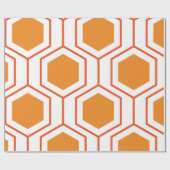Papier Cadeau Hexagon abstract geometrical pattern en orange et (Plat)