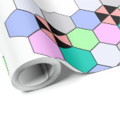 PAPIER CADEAU HEXAGON COLORÉ (Coin rond)
