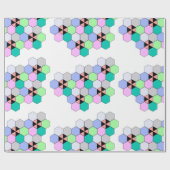 PAPIER CADEAU HEXAGON COLORÉ (Plat)