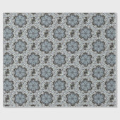 Papier Cadeau Hexagone de feuille de jungle et de fleurs (Plat)