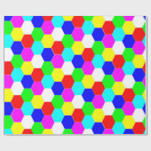 PAPIER CADEAU HEXAGONS COLORÉS (Plat)
