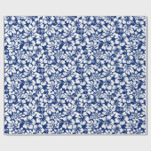 Papier Cadeau Hibiscus blanc usé tropical (Plat)