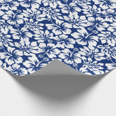 Papier Cadeau Hibiscus blanc usé tropical (Coin)