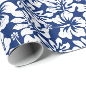 Papier Cadeau Hibiscus blanc usé tropical (Coin rond)