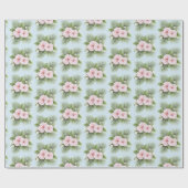 Papier Cadeau Hibiscus bleu tropical Mariage floral (Plat)