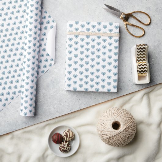 Papier Cadeau Hibiscus & dentelle TURQUOISE (Artisanat)