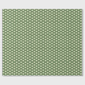 Papier Cadeau Hibiscus & dentelle vert BLANC (Plat)