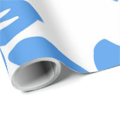 Papier Cadeau Hibiscus Fleur Bleu Cute Florale (Coin rond)