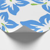 Papier Cadeau Hibiscus Fleur Bleu Cute Florale (Coin)
