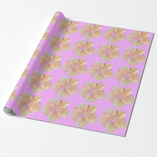 Papier Cadeau Hibiscus fleur tropicale (Déroulé)