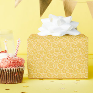Papier Cadeau Hibiscus jaune imprimé aloha floral hawaïen
