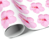 Papier Cadeau Hibiscus rose Fleur tropicale (Coin rond)