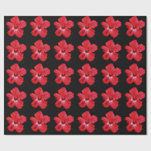 Papier Cadeau Hibiscus rouge (Plat)