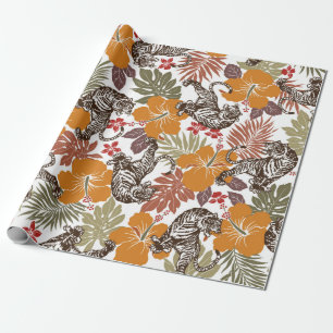 Papier Cadeau Hibiscus tiger motif