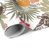 Papier Cadeau Hibiscus tiger motif (Coin rond)